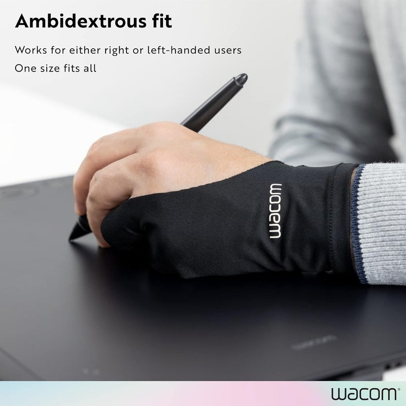 Wacom Drawing Glove, Two-Finger Artist Glove for Drawing Tablet Pen Display, 90% Recycled Material, eco-Friendly, one-Size (1 Pack) - Image 3